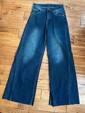 Wide Leg Women’s Jeans - Dark Blue